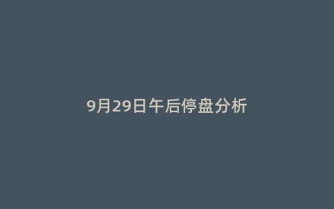 9月29日午后停盘分析