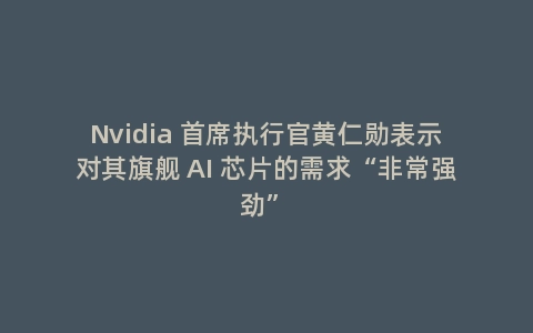 Nvidia 首席执行官黄仁勋表示对其旗舰 AI 芯片的需求“非常强劲”