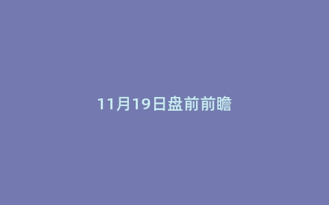11月19日盘前前瞻