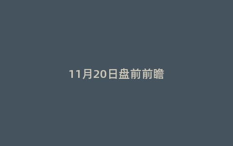 11月20日盘前前瞻