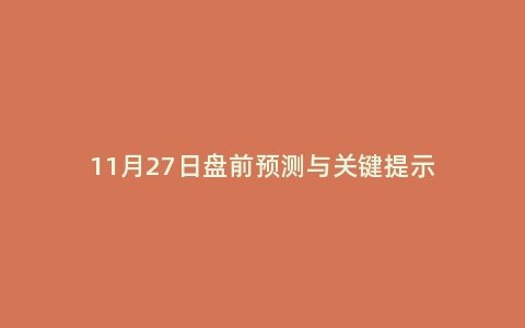 11月27日盘前预测与关键提示